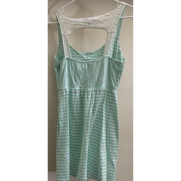 O’Neil Striped Sun dress Juniors S Small Off White Lace 100% Cotton sundress - Picture 4 of 7